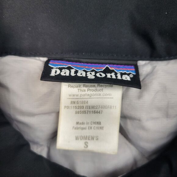 Patagonia Northwest Parka Jacket Hooded Women's Small Goose Down Black Full Zip - Picture 6 of 16